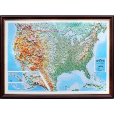 Объемная карта-панорама США с сенсорным эффектом международного класса G09B, 1200Х900Х80мм