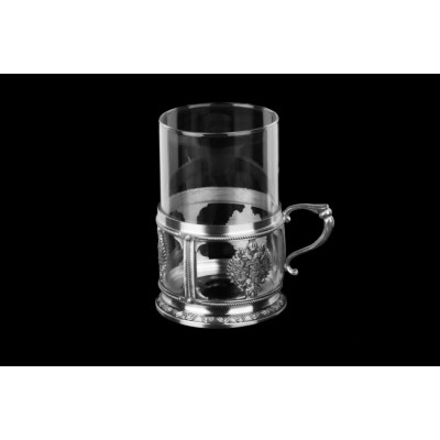Декоративный стакан с подстаканником для чая из олова "Zarenwappen"