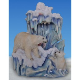 Фонтан настольный с подсветкой "Белые медведи на льдине"