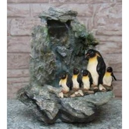 Фонтан настольный с подсветкой "Стайка пингвинов"
