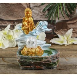 Настольный фонтан "Маленький будда в золоте"