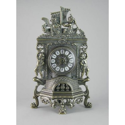 Часы каминные Alberti Livio "Ангелы" (античная бронза) h.40см
