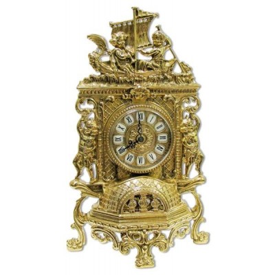 Часы каминные Alberti Livio "Путешествие" (полир. бронза) h.40см