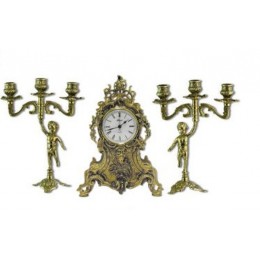 Часы с канделябрами Alberti Livio "Эпоха" (полир. бронза) h.30см