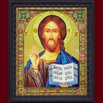 Картина с кристаллами Swarovski "Икона большая Христос Спаситель"