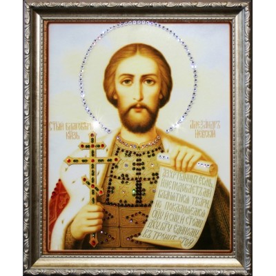 Картина с кристаллами Swarovski "Икона Святой Александр"