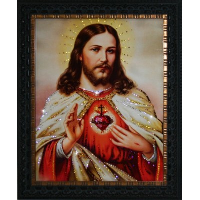 Картина с кристаллами Swarovski "Сердце Христа"