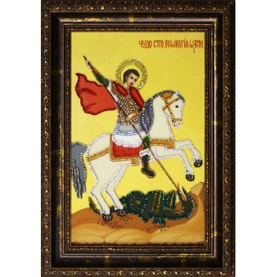 Картина Сваровски "Икона Георгий Победоносец", 20 х 30 см