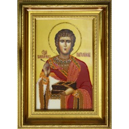 Картина Сваровски "Икона Святой Пантелеймон", 20 х 30 см