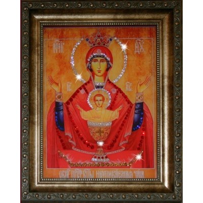 Православная икона Божией Матери с кристаллами Swarovski "Неупиваемая Чаша"