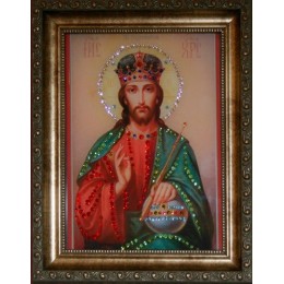 Православная икона с кристаллами Swarovski "Христос Вседержитель"