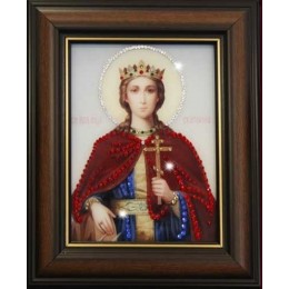Православная икона с кристаллами Swarovski "Святая Екатерина"