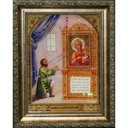 Православная икона Swarovski "Богоматерь-Нечаянная радость", 20,5х26см