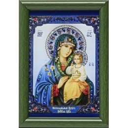 Православная икона Swarovski "Богоматерь-Неувядаемый цвет", 12х17см