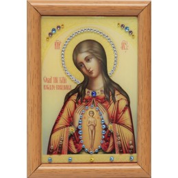Православная икона Swarovski "Богородица-Помощница в родах", 12х17см