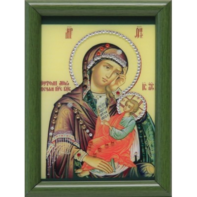 Православная икона Swarovski "Богородица-Утоли мои печали", 12х17см