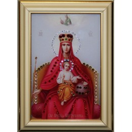 Православная икона Swarovski "Державная Божья Матерь", 12,3х17,5см