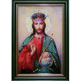 Православная икона Swarovski "Христос Вседержитель", 12,3х17,5см