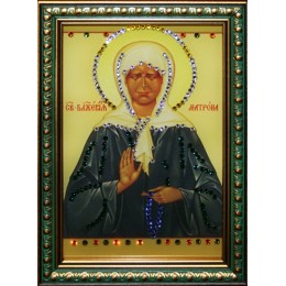 Православная икона Swarovski "Матрона Московская", 12,5х17,5см