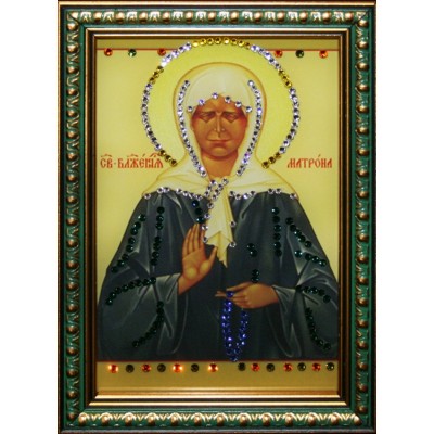 Православная икона Swarovski "Матрона Московская", 12,5х17,5см