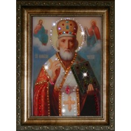 Православная икона Swarovski "Николай Чудотворец"