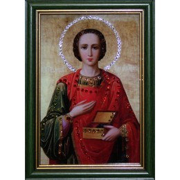 Православная икона Swarovski "Пантелеймон", 12,3х17,5см