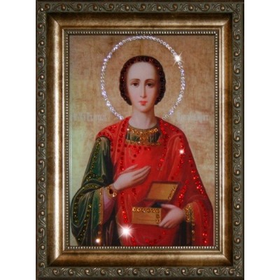 Православная икона Swarovski "Пантелеймон"