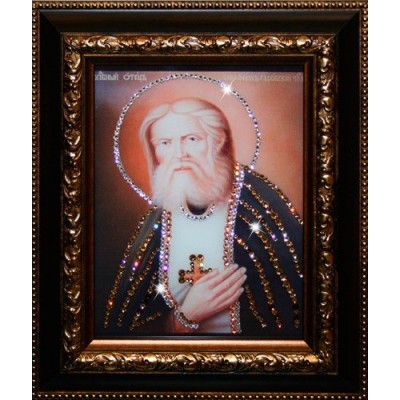 Православная икона Swarovski "Серафим Саровский"