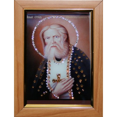 Православная икона Swarovski "Серафим Саровский", 14х18,6см