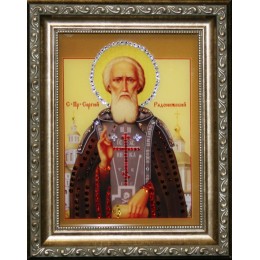 Православная икона Swarovski "Сергий Радонежский", 20,5х25,5см