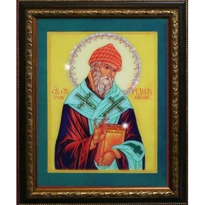 Православная икона Swarovski "Святитель Спиридон Тримифундский"