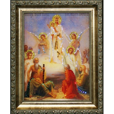 Православная икона Swarovski "Всех скорбящих радостей", 20,5х26см