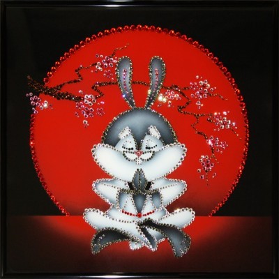 Картина Сваровски "Японский кролик", 30 х 30 см