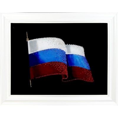Картина с кристаллами Swarovski "Государственный Флаг России", 48 х 38 см