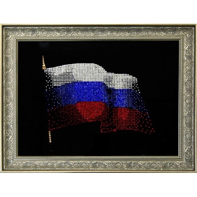 Картина Сваровски "Флаг России", 40 х 30 см