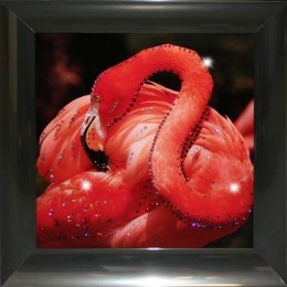 Картина с кристаллами Swarovski "Розовый фламинго"