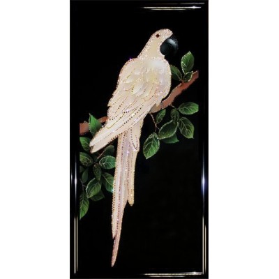Картина Сваровски "Белый попугай", 40 х 80 см