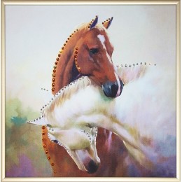 Картина Сваровски "Инь Янь в год лошади", 25 х 25 см
