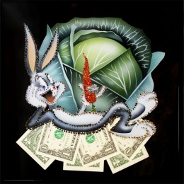 Картина Сваровски "Кролик в капусте", 30 х 30 см