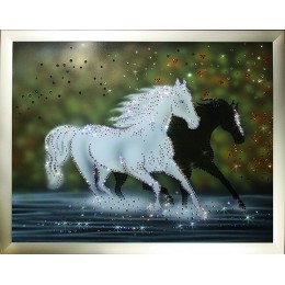 Картина Сваровски "Пара лошадей", 50 х 40 см