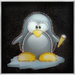 Картина Сваровски "Пингвиненок Лоло", 20 х 20 см