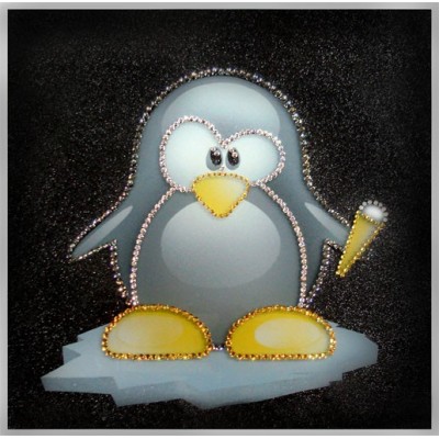 Картина Сваровски "Пингвиненок Лоло", 20 х 20 см