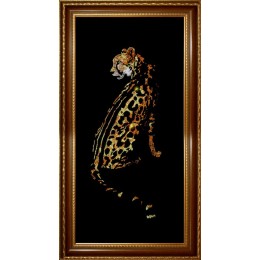Картина Сваровски "Принц - Гепард", 40 х 80 см (худож. багет)