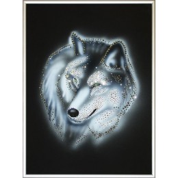 Картина Сваровски "Серый вокл", 30 х 40 см