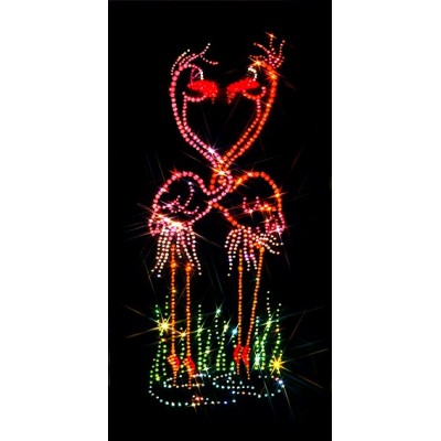 Картина Сваровски "Влюбленные фламинго", 20 х 40 см