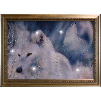 Картина Swarovski "Белые волки"