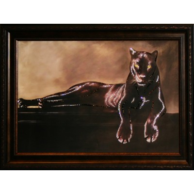 Картина Swarovski "Грация пантеры", 71х51см