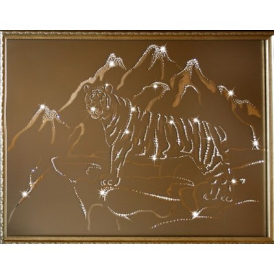Картина Swarovski "Тигр в горах"