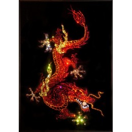 Картина Сваровски "Дракон с жемчужиной", 50 х 70 см