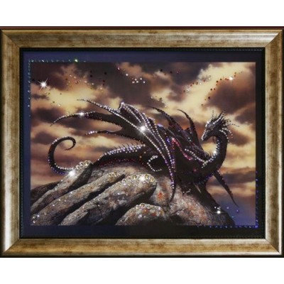 Картина Swarovski "Черный дракон"